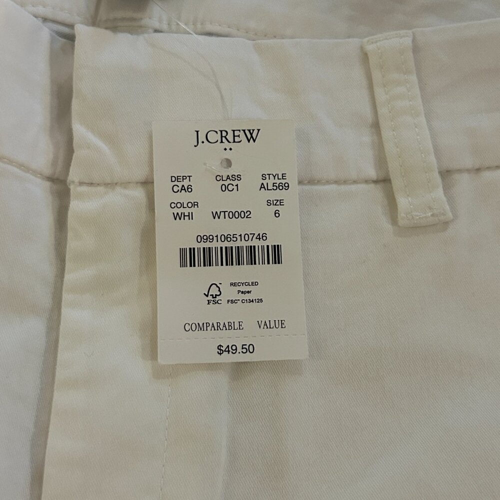 J.Crew 9" Frankie Bermuda Chino Short-White - Picture 7 of 12